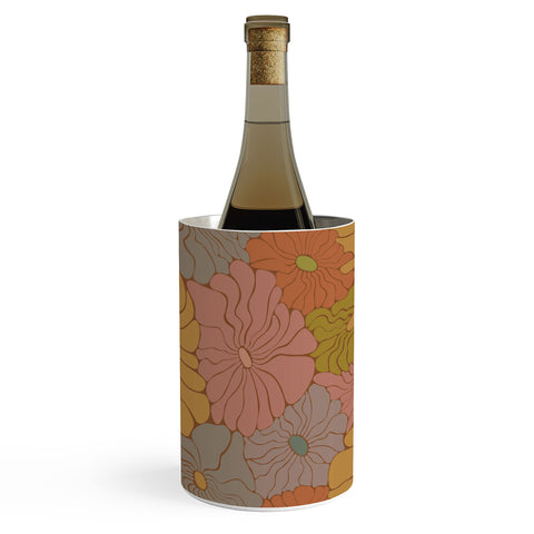 carriecantwell Exotic Groovy Flowers Earthy Wine Chiller