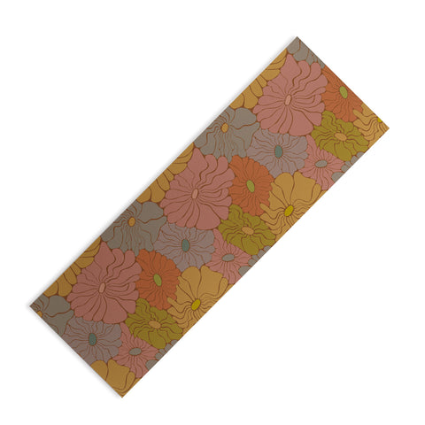 carriecantwell Exotic Groovy Flowers Earthy Yoga Mat