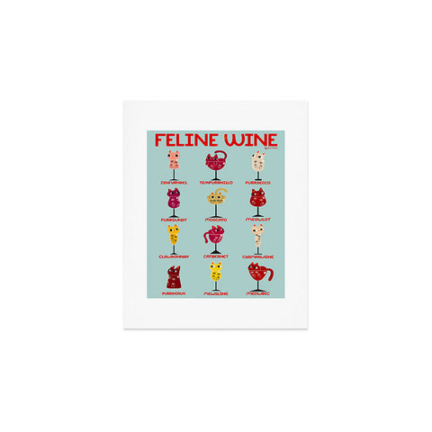 carriecantwell Feline Wine Cats in Wine Glass Art Print