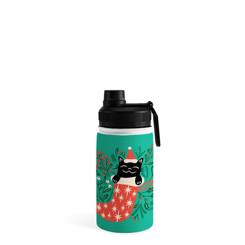 carriecantwell Festive Feline Water Bottle