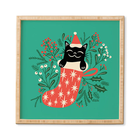 carriecantwell Festive Feline Framed Wall Art