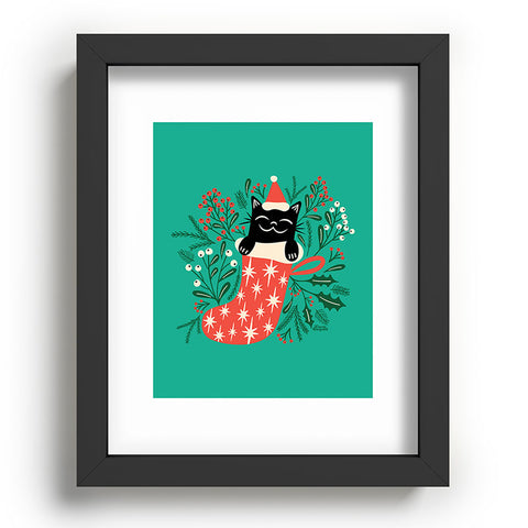 carriecantwell Festive Feline Recessed Framing Rectangle