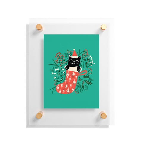 carriecantwell Festive Feline Floating Acrylic Print
