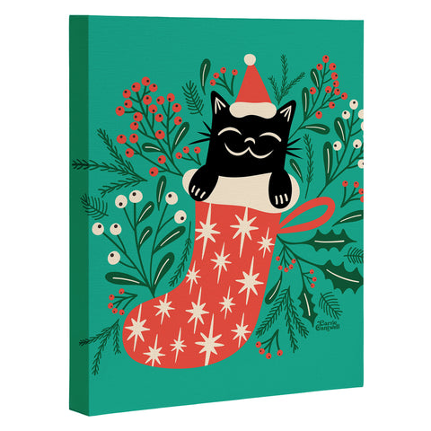 carriecantwell Festive Feline Art Canvas