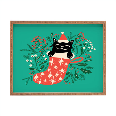 carriecantwell Festive Feline Rectangular Tray