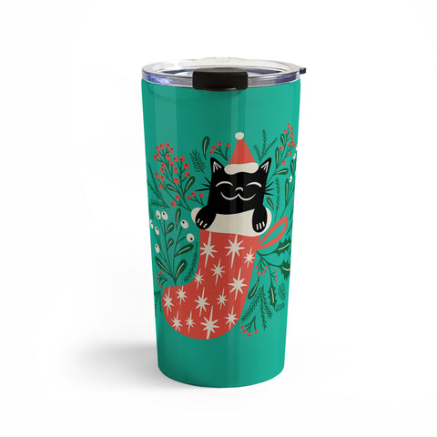 carriecantwell Festive Feline Travel Mug