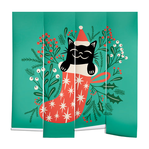 carriecantwell Festive Feline Wall Mural