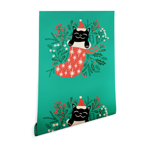 carriecantwell Festive Feline Wallpaper