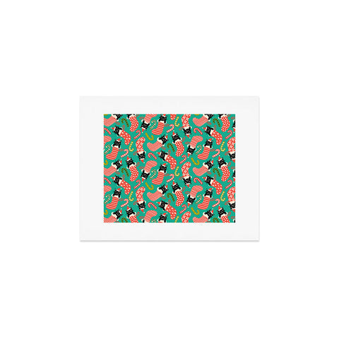 carriecantwell Festive Felines Art Print