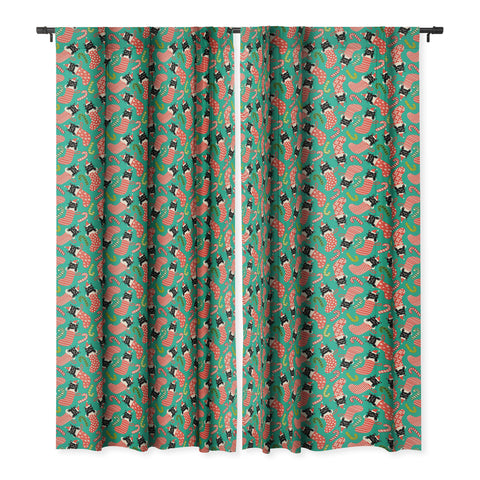carriecantwell Festive Felines Blackout Window Curtain