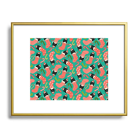 carriecantwell Festive Felines Metal Framed Art Print