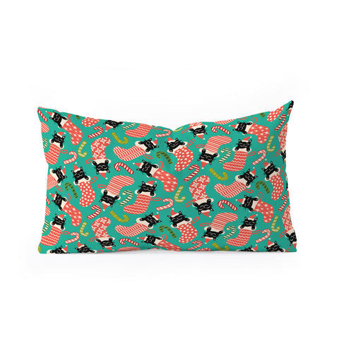 carriecantwell Festive Felines Oblong Throw Pillow