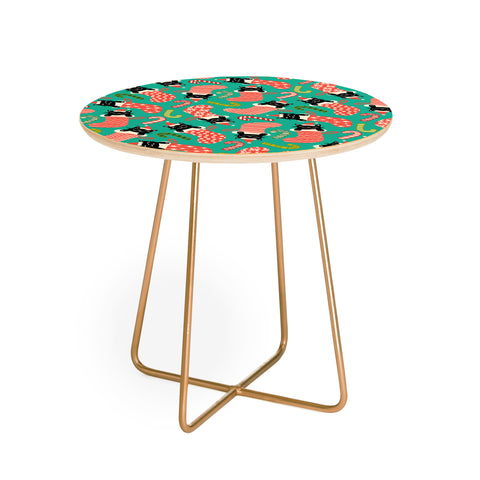 carriecantwell Festive Felines Round Side Table