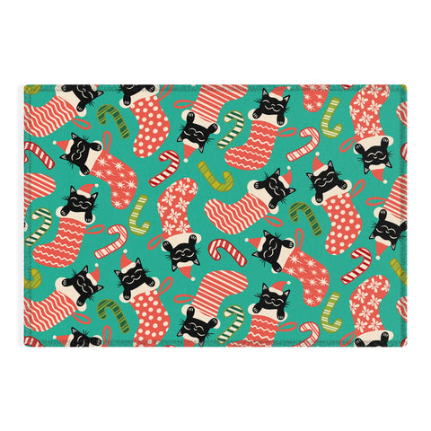 carriecantwell Festive Felines Outdoor Rug