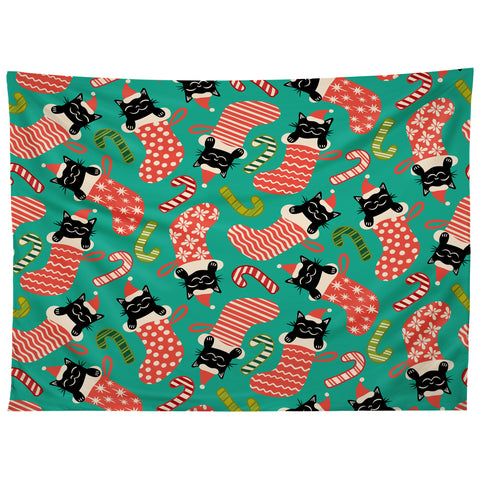 carriecantwell Festive Felines Tapestry
