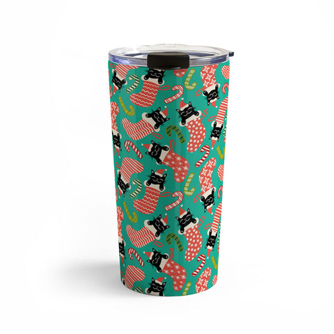 carriecantwell Festive Felines Travel Mug