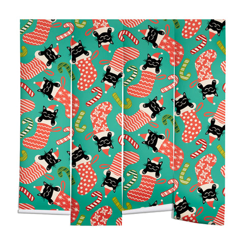 carriecantwell Festive Felines Wall Mural