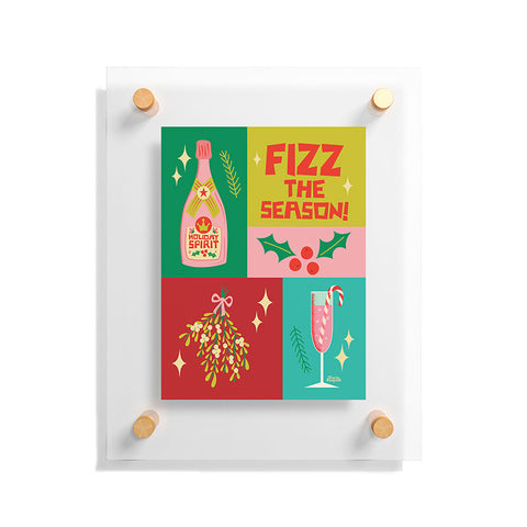 carriecantwell Fizz The Season Happy Holiday Floating Acrylic Print