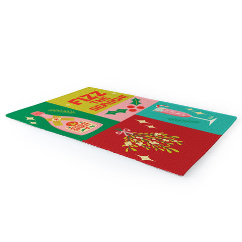 carriecantwell Fizz The Season Happy Holiday Area Rug