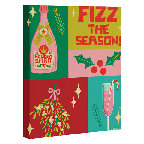 carriecantwell Fizz The Season Happy Holiday Art Canvas
