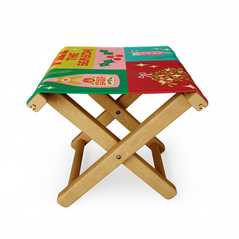 carriecantwell Fizz The Season Happy Holiday Folding Stool