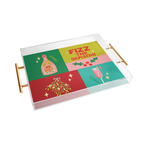 carriecantwell Fizz The Season Happy Holiday Acrylic Tray
