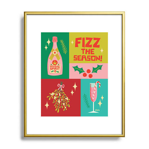 carriecantwell Fizz The Season Happy Holiday Metal Framed Art Print