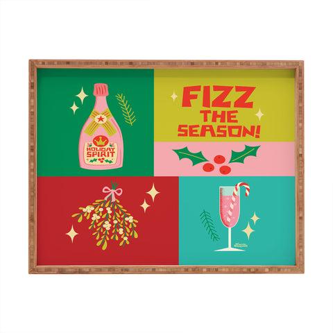 carriecantwell Fizz The Season Happy Holiday Rectangular Tray