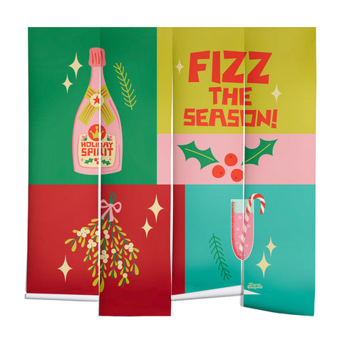 carriecantwell Fizz The Season Happy Holiday Wall Mural