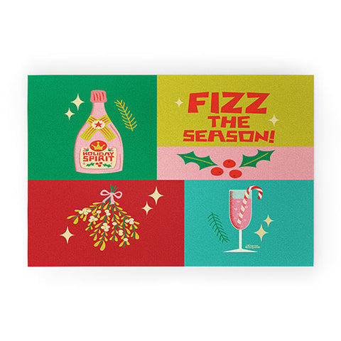 carriecantwell Fizz The Season Happy Holiday Welcome Mat