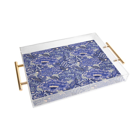 carriecantwell French Country Blue Floral Acrylic Tray