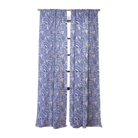 carriecantwell French Country Blue Floral Sheer Non Repeat