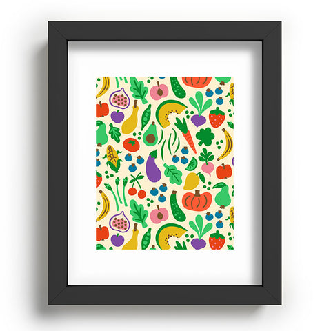 carriecantwell Fruits Veggies Recessed Framing Rectangle