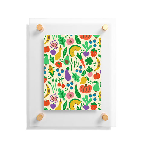 carriecantwell Fruits Veggies Floating Acrylic Print