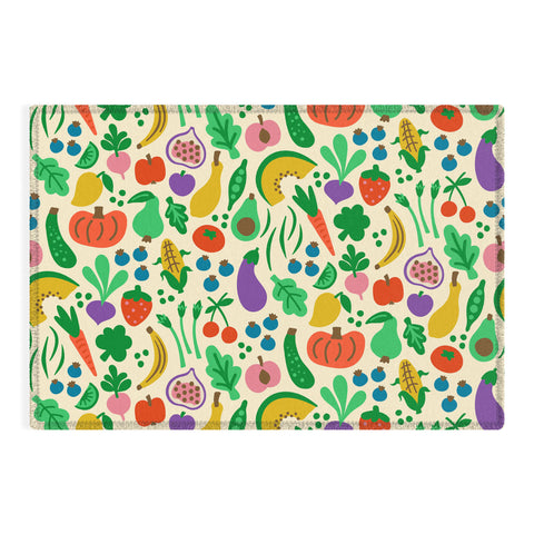 carriecantwell Fruits Veggies Outdoor Rug