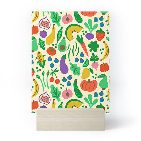 carriecantwell Fruits Veggies Mini Art Print