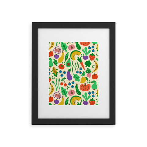 carriecantwell Fruits Veggies Framed Art Print
