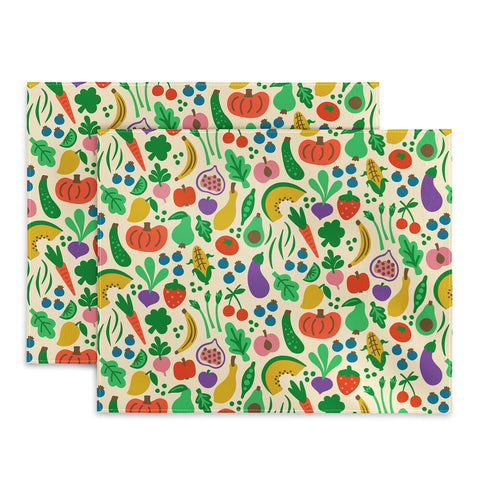 carriecantwell Fruits Veggies Placemat