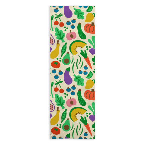 carriecantwell Fruits Veggies Yoga Towel