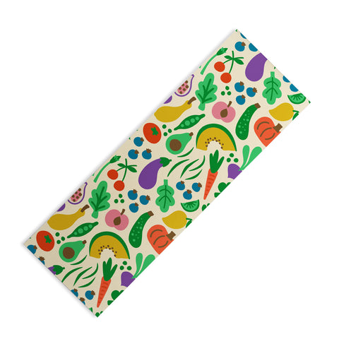 carriecantwell Fruits Veggies Yoga Mat
