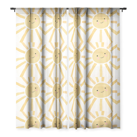 carriecantwell Happy Sun I Sheer Window Curtain
