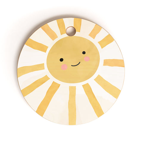 carriecantwell Happy Sun I Cutting Board Round