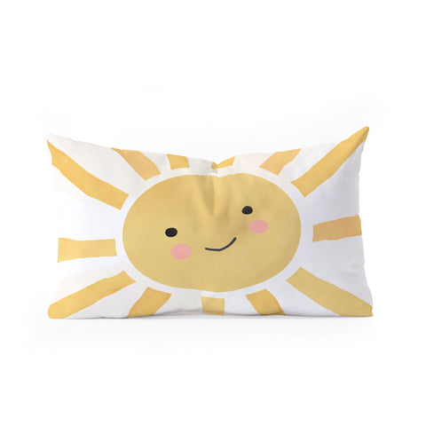 carriecantwell Happy Sun I Oblong Throw Pillow