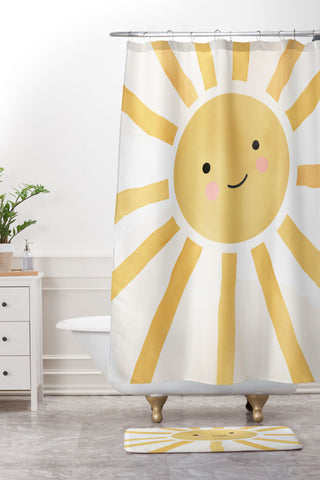carriecantwell Happy Sun I Shower Curtain And Mat