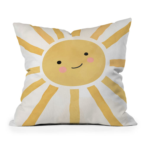 carriecantwell Happy Sun I Outdoor Throw Pillow