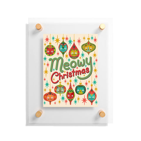 carriecantwell Meowy Christmas Floating Acrylic Print