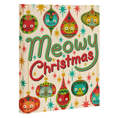 carriecantwell Meowy Christmas Art Canvas