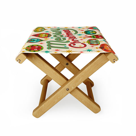 carriecantwell Meowy Christmas Folding Stool
