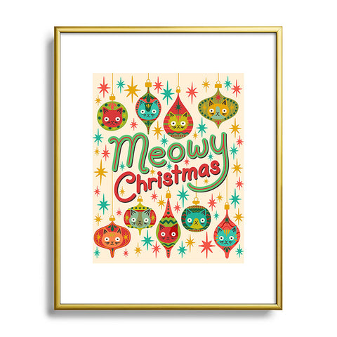 carriecantwell Meowy Christmas Metal Framed Art Print