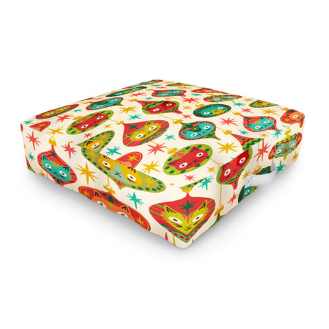 carriecantwell Meowy Christmas Outdoor Floor Cushion